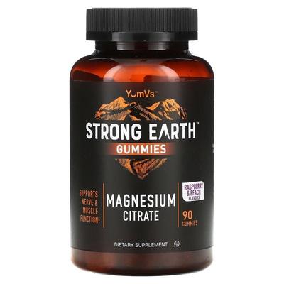 Yum-Vs,Strong Earth Gummies, Magnesium Citrate, Raspberry &a
