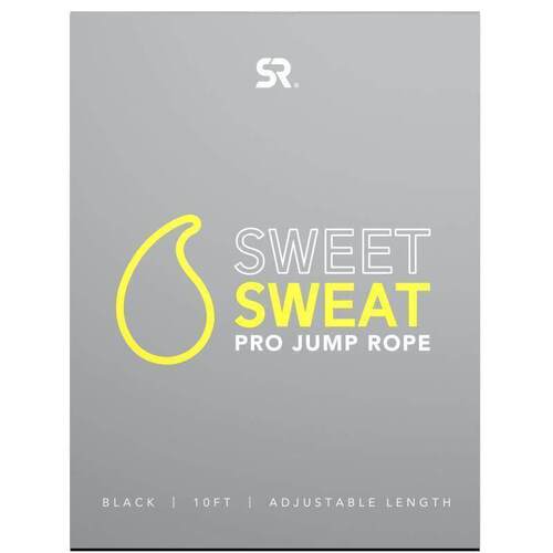 Sports Research,Sweet Sweat Cable 跳绳，黑色，10 英尺，1 根