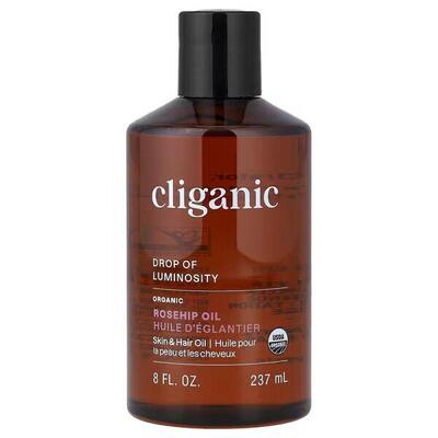 Cliganic,有机玫瑰果籽油，适合各种肤质，8 液量盎司（240 毫升