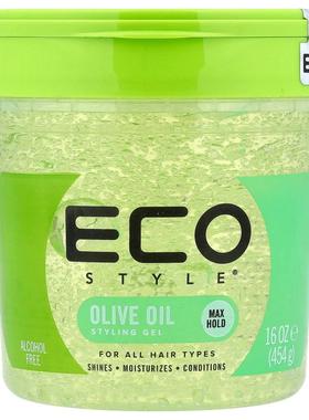 Eco Style,Styling Gel, Max Hold, All Hair Types, Olive Oil ,