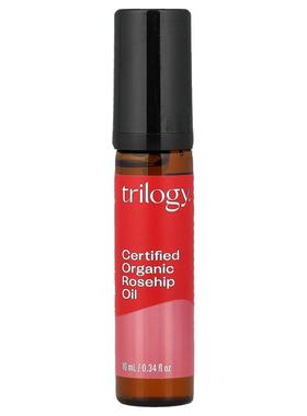 Trilogy,认可有机玫瑰果油，适合各种肤质，0.34 液量盎司（10 毫