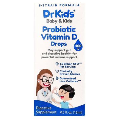 DrKids,Baby & Kids, Probiotic Vitamin D Drops, 0.5 fl oz