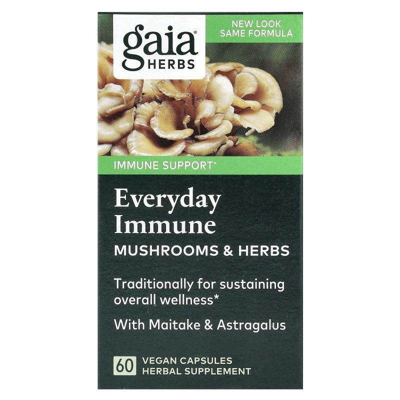 Gaia Herbs,蘑菇 + 草本，每日抵抗，60粒素食胶囊
