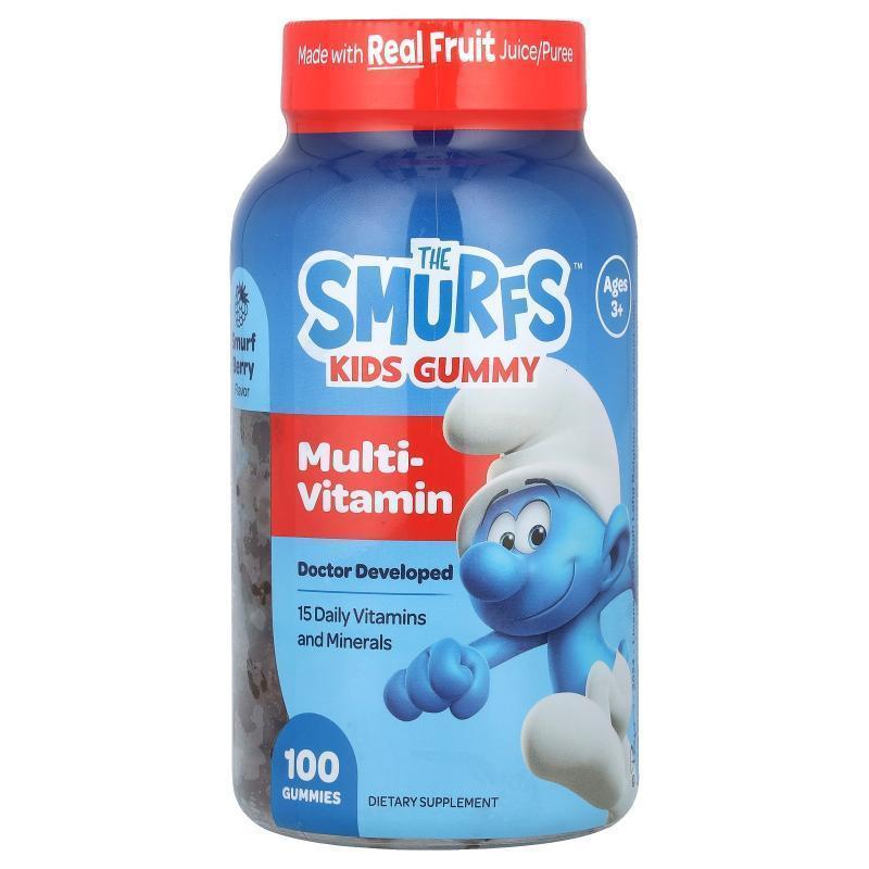 The Smurfs,Kids Gummy, Multi-Vitamin, Ages 3+, Smurf Berry,