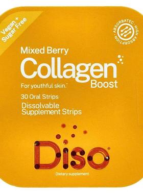 Diso,Collagen Boost, Mixed Berry, 30 Oral Strips