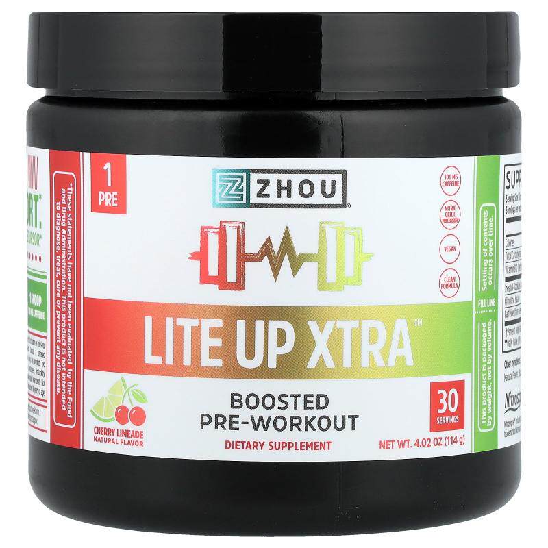 Zhou Nutrition,Lite Up Xtra™, Boosted Pre-Workout, Cherry Li
