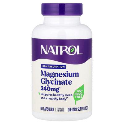 Natrol,Magnesium Glycinate, High Absorption, 240 mg, 60 Caps