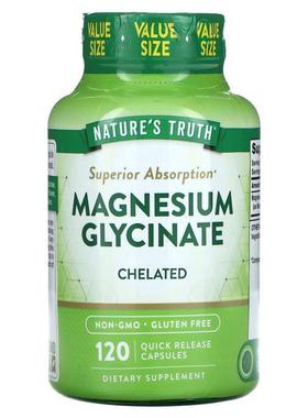 Nature's Truth,Magnesium Glycinate, Chelated, 120 Quick Rele