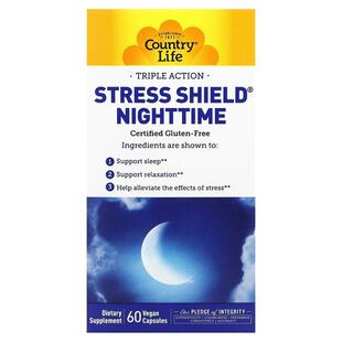 乡村生活,Stress Shield Nighttime，三效，60 粒全素胶囊