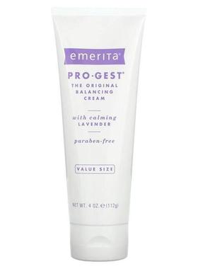 Emerita,Pro-Gest 原配方天然平衡霜，含舒缓薰衣草味，4盎司（11