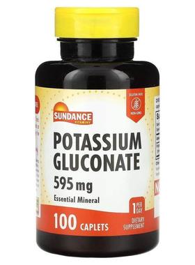 Sundance,Potassium Gluconate, 595 mg, 100 Caplets