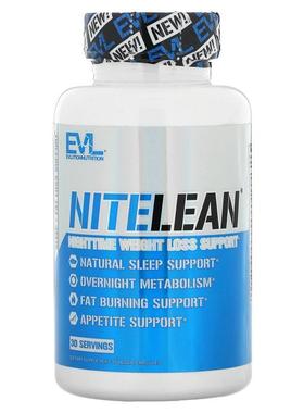 EVL,NiteLean，夜间轻体帮助，30 粒素食胶囊