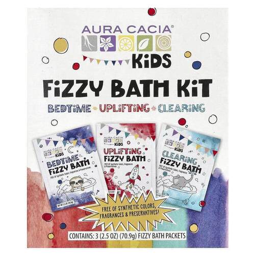Aura Cacia,Kids, Fizzy Bath Kit, 3 Packets