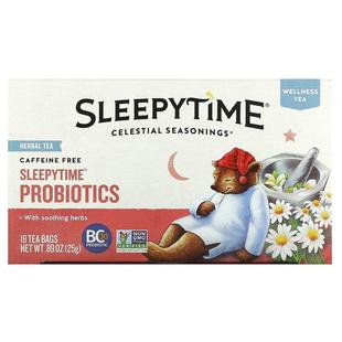 斯乐,Wellness Herbal Tea, Sleepytime Probiotics, Caffeine Fr