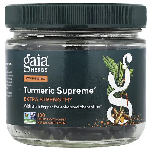 Gaia Herbs,姜黄，额外强度，180纯素液体植