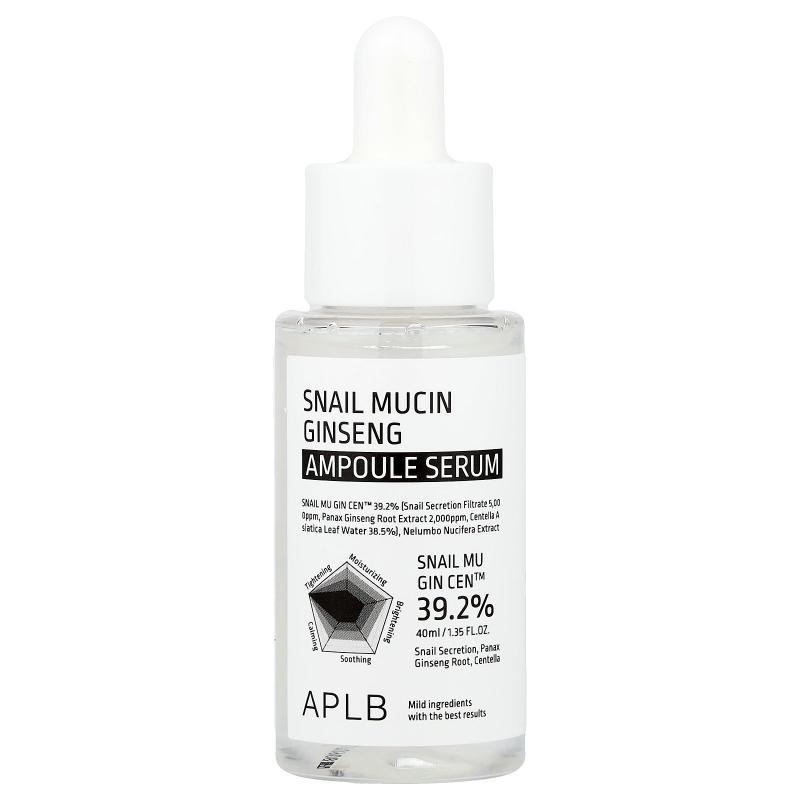 APLB,Snail Mucin Ginseng Ampoule Serum , 1.35 fl oz (40 ml)