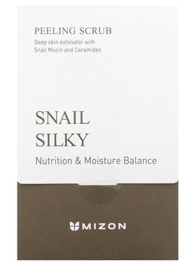 迷之芬,Snail Silky, Peeling Scrub, Fragrance Free, 40 Packet