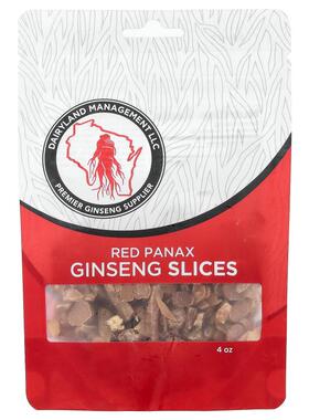 Dairyland Ginseng,Red Panax Ginseng Slices, 4 oz