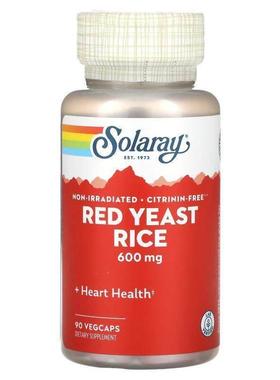 Solaray,Red Yeast Rice, 600 mg, 45 VEGCAPS