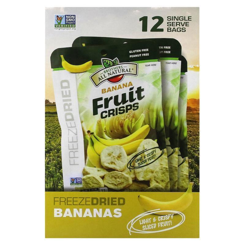 Brothers-All-Natural,Fruit Crisps, Banana, 12 Single Serve B