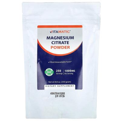 Vitamatic,柠檬酸镁粉，8.8 盎司（250 克）