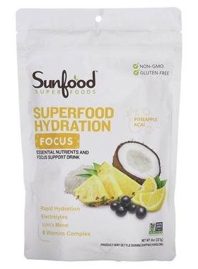 Sunfood,Superfood Hydration Focus, Pineapple Acai, 8 oz (227