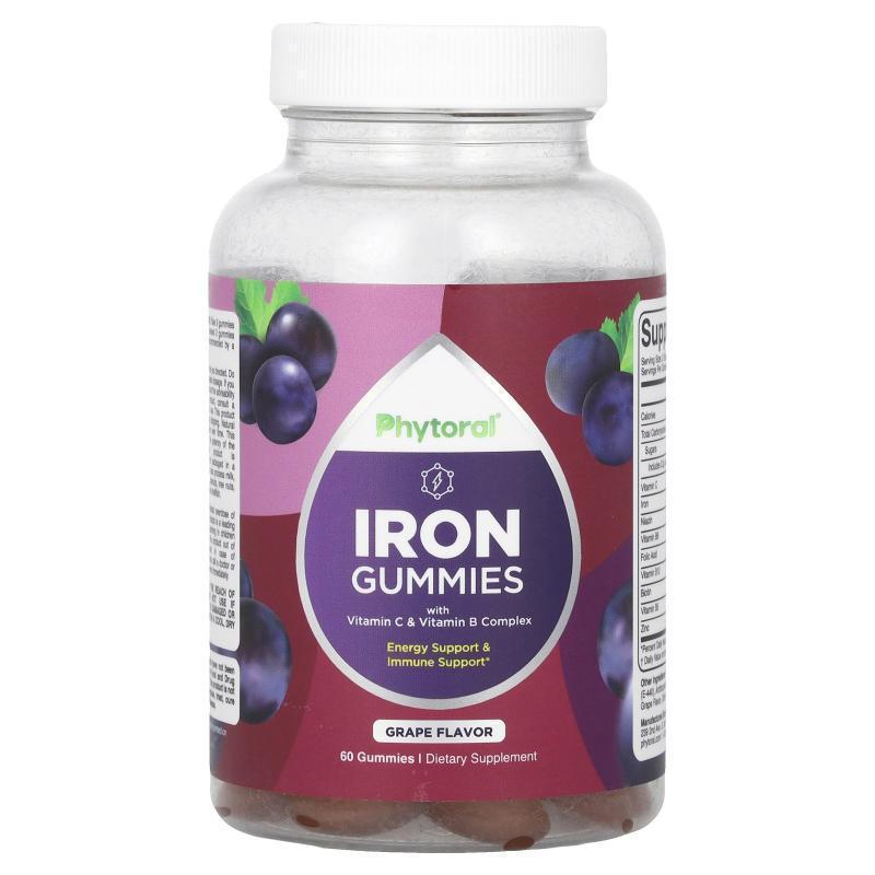 Phytoral,Iron Gummies with Vitamin C &amp;amp; Vitamin B