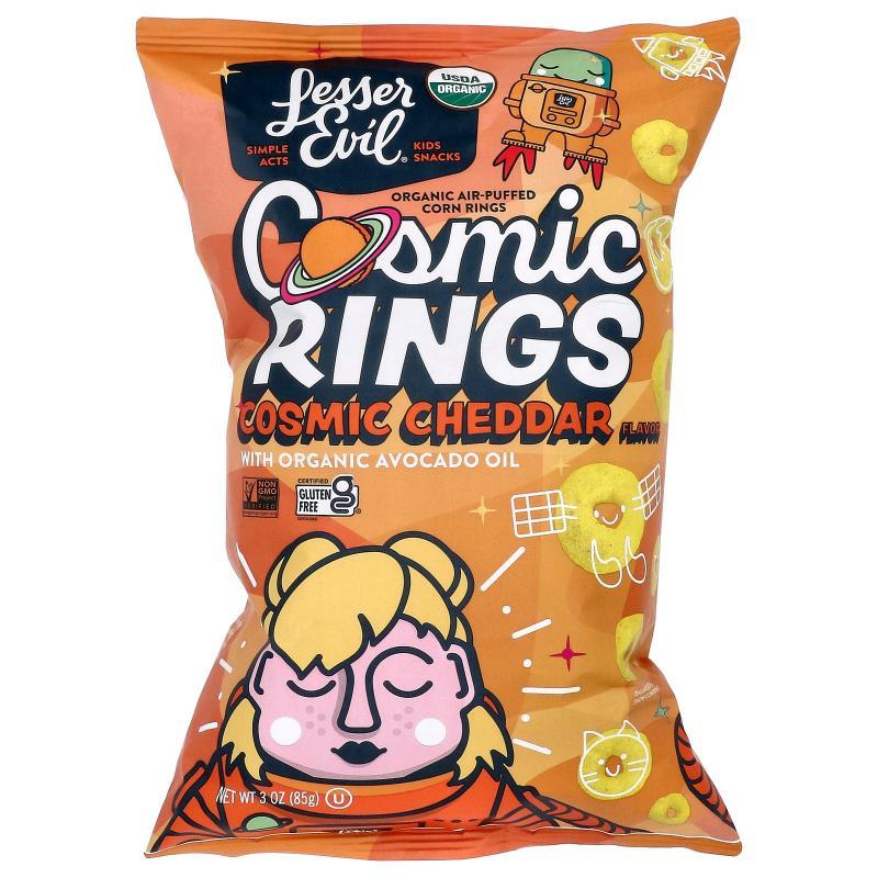 LesserEvil,Cosmic Rings, Cosmic Cheddar With Organic Avocado