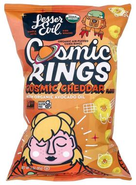 LesserEvil,Cosmic Rings, Cosmic Cheddar With Organic Avocado