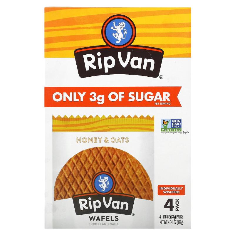 Rip Van Wafels,Dutch Caramel & Vanilla, 4 Pack