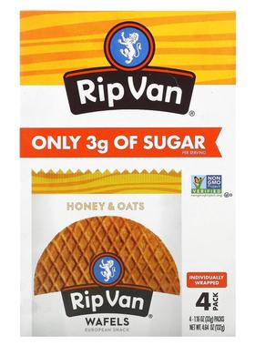 Rip Van Wafels,Dutch Caramel & Vanilla, 4 Pack