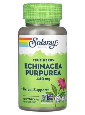 Solaray,True Herbs, Echinacea Purpurea, 440 mg, 100 VegCaps