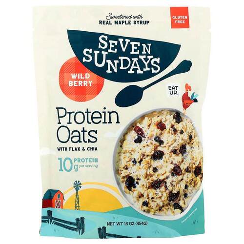 Seven Sundays,Protein Oats With Flax &amp; Chia, Wild Be