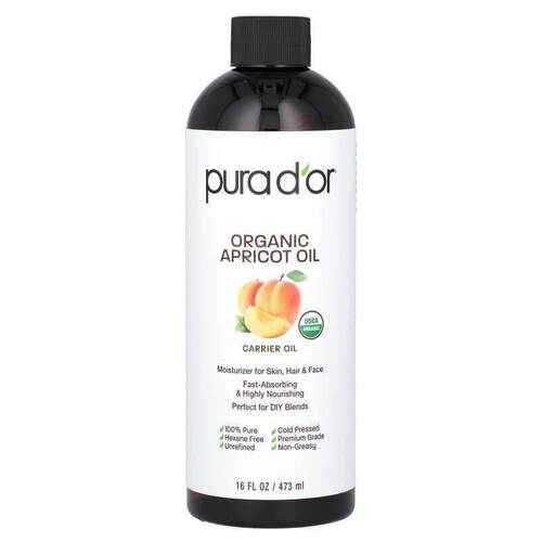 Pura D'or,Organic Apricot Oil, 16 fl oz (473 ml)