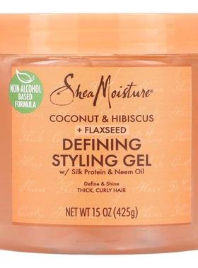 SheaMoisture,Defining Styling Gel，椰子和木槿 + 亚麻籽，15 4