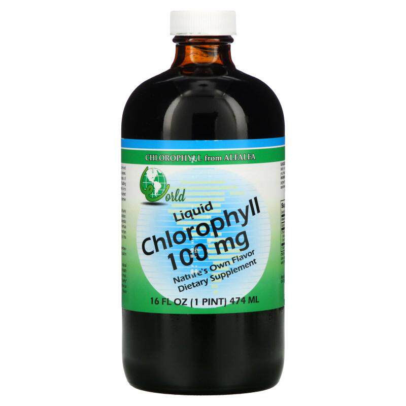 world organic,液体叶绿素,100 毫克,16 液量盎司(474 毫升)