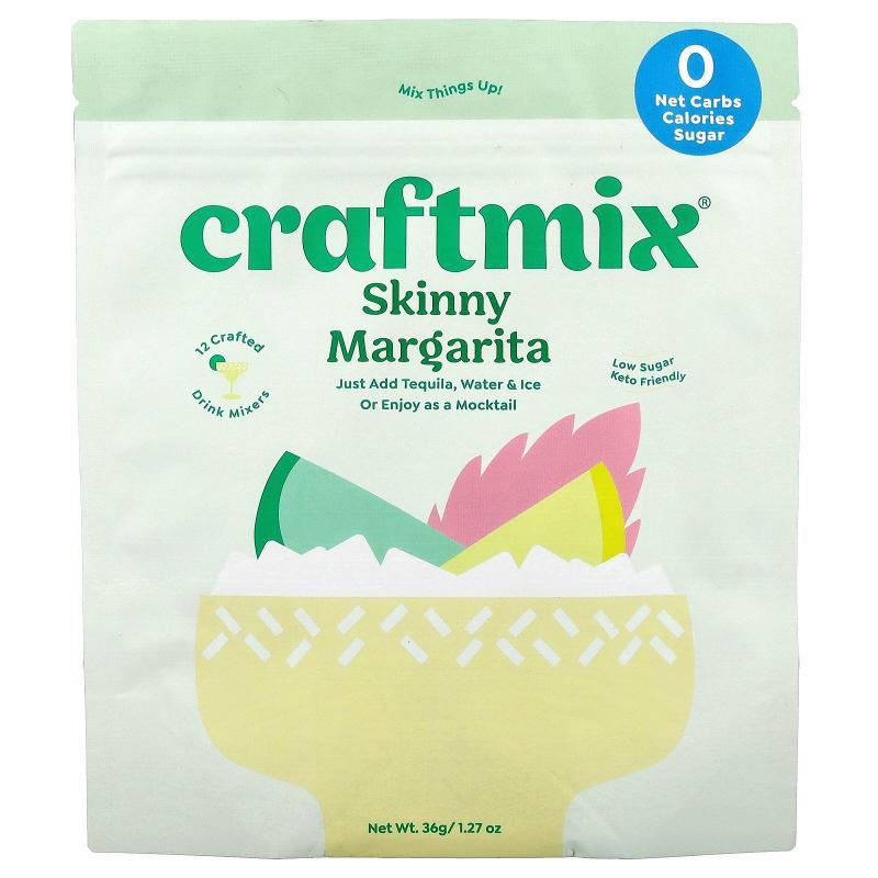 Craftmix,Skinny Margarita, 12 Packets, 0.11 oz (3 g) Each
