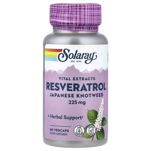 Solaray,重要提取物，白藜芦醇日本虎杖，225 毫克，60 粒素食胶