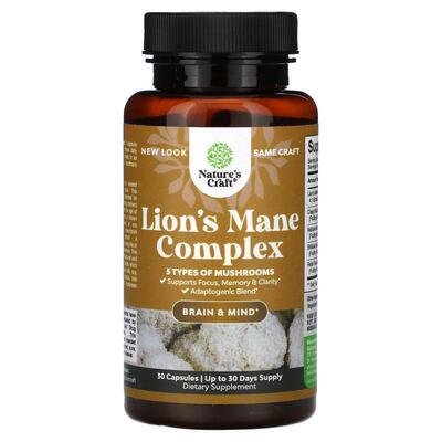 Natures Craft,Lion's Mane Complex, 30 Capsules