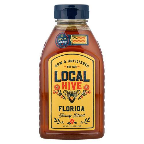 Local Hive,Honey Blend, Florida, Raw & Unfiltered, 16 oz