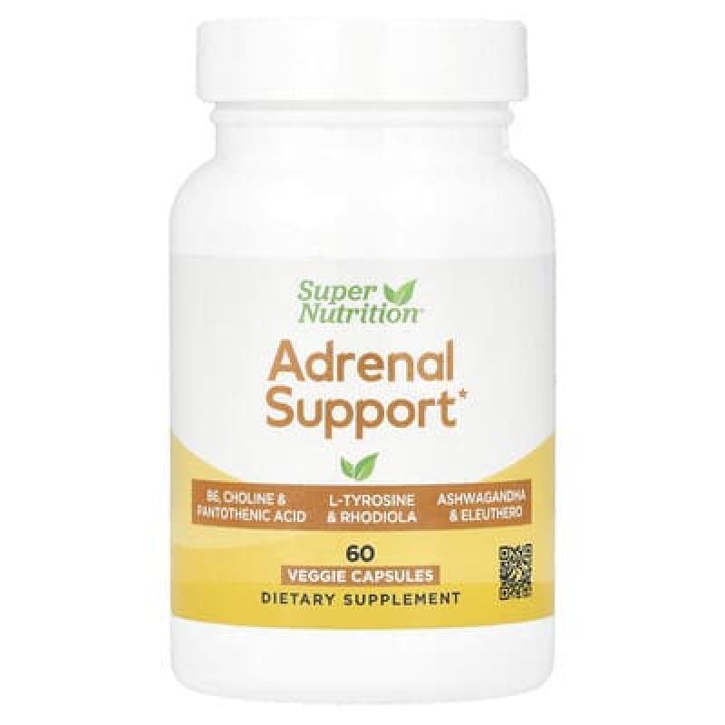 Super Nutrition,Adrenal Support, 60 Veggie Capsules