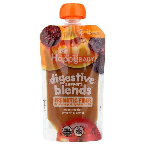 禧贝,消化支持混合物™，6 个月以上，有机苹果、南瓜和李子，4 盎