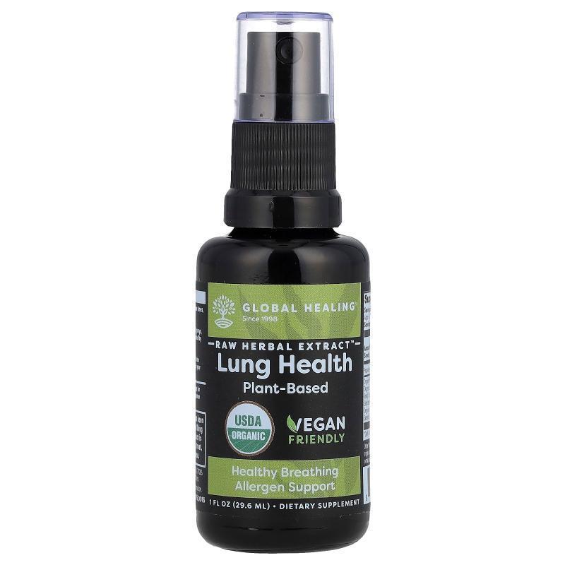 Global Healing,Raw Herbal Extract, Lung Health, 1 fl oz (29.
