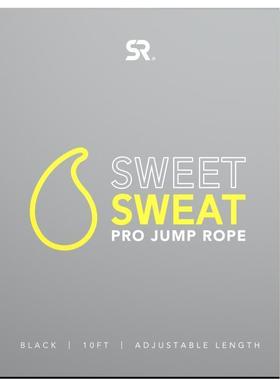 Sports Research,Sweet Sweat Cable 跳绳，黑色，10 英尺，1 根