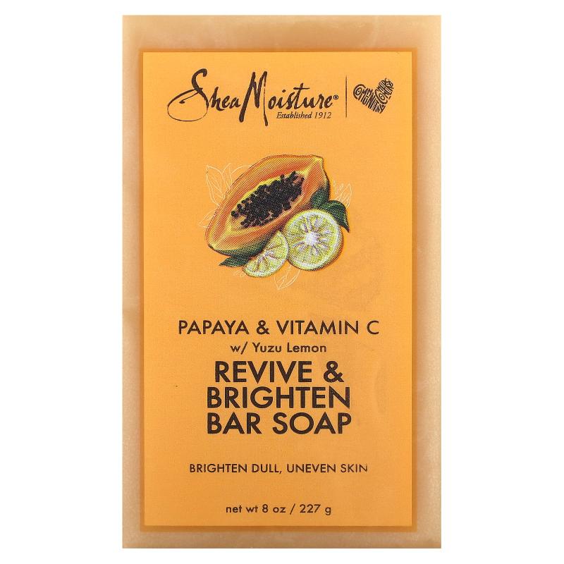 SheaMoisture,Revive& Brighten Bar Soap, Papaya& Vitamin C,-封面