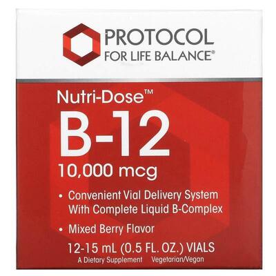 Protocol for Life Balance,营养剂量 B-12，混合浆果味，10,000