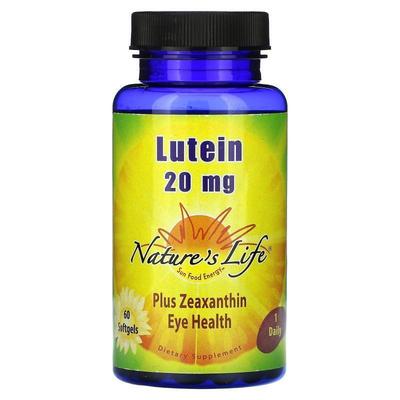 Nature's Life,Lutein, 20 mg, 60 Softgels