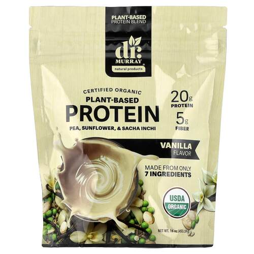 Dr. Murray's,Organic Plant-Based Protein, Vanilla, 16 oz (45