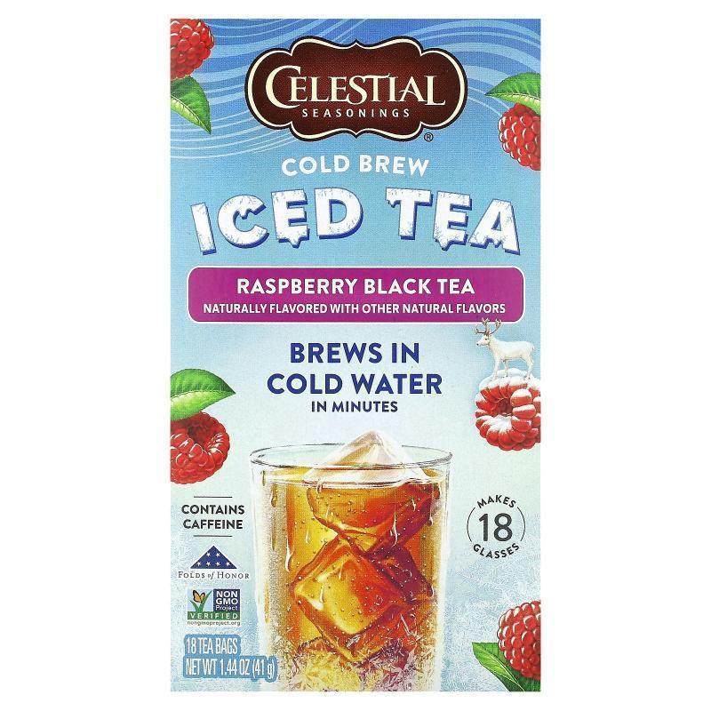斯乐,Cold Brew Iced Tea, Raspberry Black Tea, 18 Tea Bags, 1