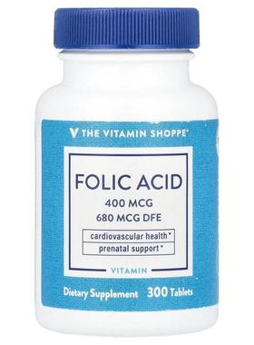 The Vitamin Shoppe,Folic Acid, 680 mcg DFE, 300 Tablets